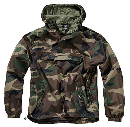 Brandit Summer Chaqueta impermeable para hombre, chubasquero, anorak, chaqueta para entrenar, talla S a 5XL, Unisex adulto, 3162, woodland, small