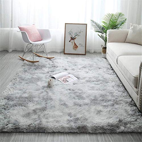 Brandname Alfombras Ultra Suaves Modernas para Interiores Alfombras de Sala de Estar mullidas Adecuado para niños Dormitorio Decoración para el hogar Alfombras de guardería (Gris, 80 x 120 cm)