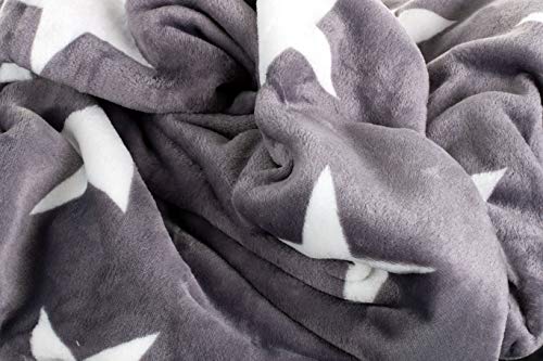 Brandsseller Natur-Fell-Shop - Manta (150 x 200 cm), diseño de estrellas, color gris y blanco Brandsseller Natur-Fell-Shop - Manta (150 x 200 cm), diseño de estrellas, color gris y blanco