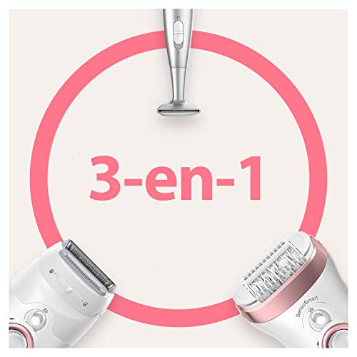 Braun Silk-épil 9 9-890 Depiladora Eléctrica Mujer para Una Depilación Duradera, Incluye Capuchón de Masaje de Alta Frecuencia para Una Depilación Extra Suave, Blanco/Oro Rosa Braun Silk-épil 9 9-890 Depiladora Eléctrica Mujer para Una Depilación Duradera, Incluye Capuchón de Masaje de Alta Frecuencia para Una Depilación Extra Suave, Blanco/Oro Rosa