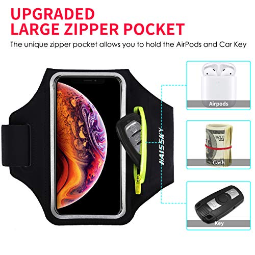 Brazalete Deportivo para Correr con Bolsa de Airpods, Brazalete Móvil Deportivo Ajustable para iPhone 12 11 Pro XS MAX XR X, Galaxy S10 Plus/S10e, hasta 6,5" (Negro) Brazalete Deportivo para Correr con Bolsa de Airpods, Brazalete Móvil Deportivo Ajustable para iPhone 12 11 Pro XS MAX XR X, Galaxy S10 Plus/S10e, hasta 6,5" (Negro)