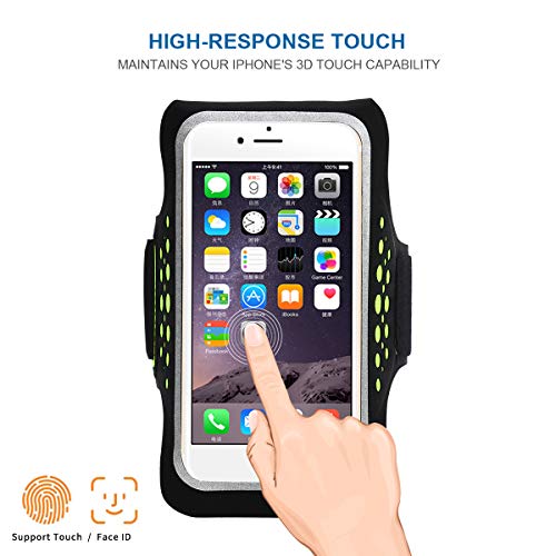 Brazalete Deportivo Running Compatible para Móviles iPhone X/7/8, Galaxy S8/S7/S6, Impermeable a Prueba de Sudor, tienen un Bolsillito, perfecto para Fútbol, Gimnasio o Ciclismo