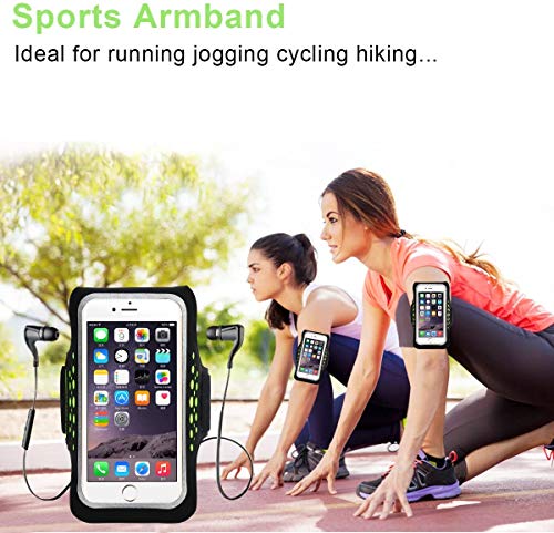 Brazalete Deportivo Running Compatible para Móviles iPhone X/7/8, Galaxy S8/S7/S6, Impermeable a Prueba de Sudor, tienen un Bolsillito, perfecto para Fútbol, Gimnasio o Ciclismo