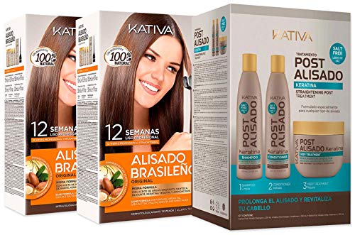 Brazilian Kit Alisado Brasileño x2 + Post Alisado (champú-acondicionador y mascarilla)