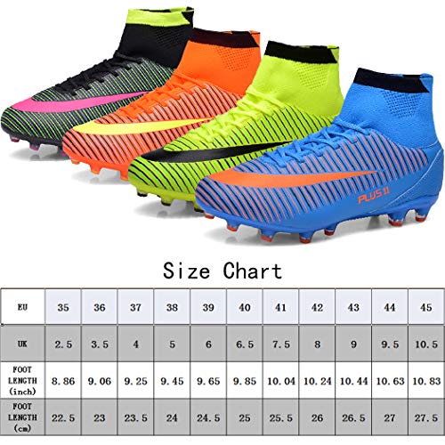 Brfash Botas de Fútbol Spike Profesionales Hombre Adulto Training High-Top Zapatos de Fútbol