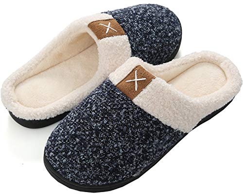 Brfash Zapatillas de Estar por Casa Hombre Invierno Memory Foam Pantuflas Suave Caliente Algodón Antideslizante