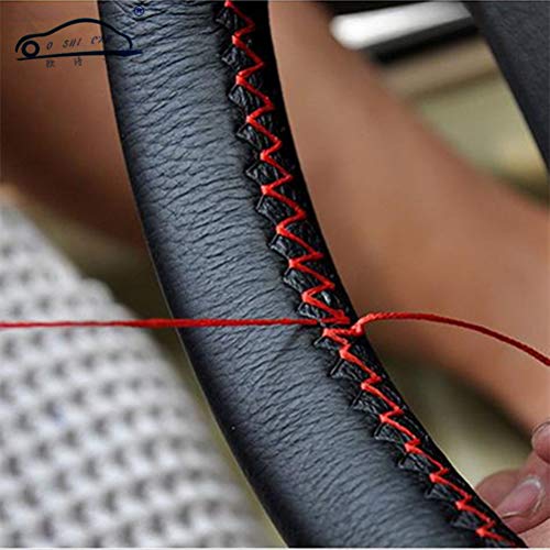 Bricolaje Cubiertas del volante de cuero suave en el volante del automóvil con aguja e hilo Accesorios de interior Rojo Bricolaje Cubiertas del volante de cuero suave en el volante del automóvil con aguja e hilo Accesorios de interior Rojo