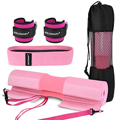 bridawn Barbell Squat Pad Conjunto Barra Sentadillas para Squats Hip Thrust Viene con 2 Correas de Tobillo de Banda de Resistencia de la Cadera Bolsa de Almacenamiento Se Adapta a la Barra Olímpica bridawn Barbell Squat Pad Conjunto Barra Sentadillas para Squats Hip Thrust Viene con 2 Correas de Tobillo de Banda de Resistencia de la Cadera Bolsa de Almacenamiento Se Adapta a la Barra Olímpica