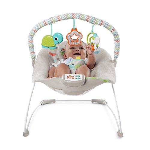 Bright Starts, Hamaca bebé con vibraciones relajantes y melodías, 3 juguetes - Happy Safari