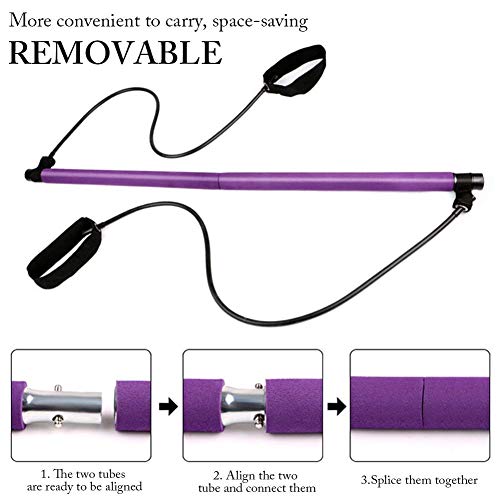 briskay Kit De Barra De Pilates Portátil con Banda De Resistencia Toning Barre Yoga Pilates Stick Barra De Ejercicio De Yoga con Bucle De Pie para Gimnasio En Casa, Entrenamiento De Cuerpo briskay Kit De Barra De Pilates Portátil con Banda De Resistencia Toning Barre Yoga Pilates Stick Barra De Ejercicio De Yoga con Bucle De Pie para Gimnasio En Casa, Entrenamiento De Cuerpo