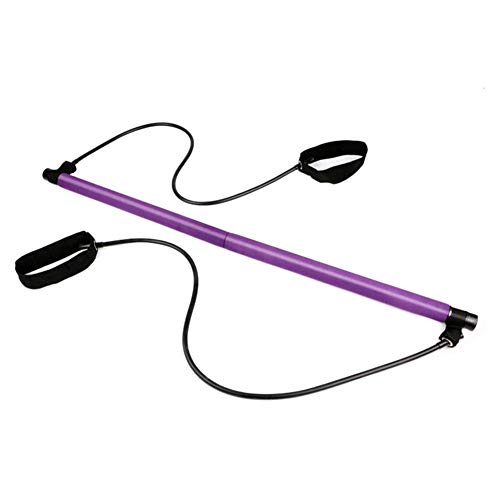 briskay Kit De Barra De Pilates Portátil con Banda De Resistencia Toning Barre Yoga Pilates Stick Barra De Ejercicio De Yoga con Bucle De Pie para Gimnasio En Casa, Entrenamiento De Cuerpo