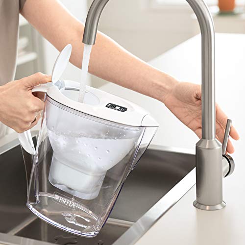 BRITA Marella azul Pack Ahorro – Jarra de Agua Filtrada con 3 cartuchos MAXTRA+, Filtro de agua BRITA que reduce la cal y el cloro, Agua filtrada para un sabor óptimo, 2.4L BRITA Marella azul Pack Ahorro – Jarra de Agua Filtrada con 3 cartuchos MAXTRA+, Filtro de agua BRITA que reduce la cal y el cloro, Agua filtrada para un sabor óptimo, 2.4L
