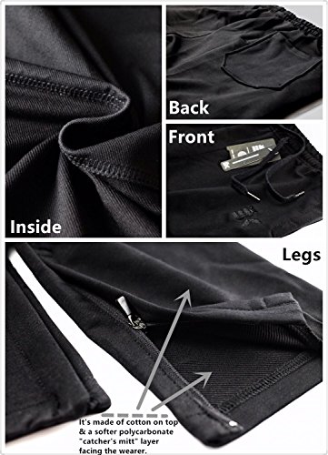 Broki - Pantalones de chándal ajustados con cremallera para hombre, pantalones deportivos informales para correr, ir al gimnasio, pantalones chinos de chándal, color negro Negro Negro ( XL