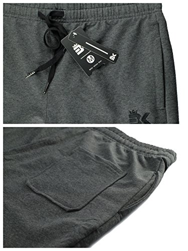 Brokig - Pantalones de chándal para hombre, con cremallera, con bolsillos Gris gris oscuro 27-32