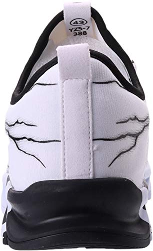 BRONAX Zapatos para Correr Hombre Zapatillas de Deportes Tenis Deportivas Running Calzado Trekking Sneakers Gimnasio Transpirables Casual Montaña Blanco Negro 41