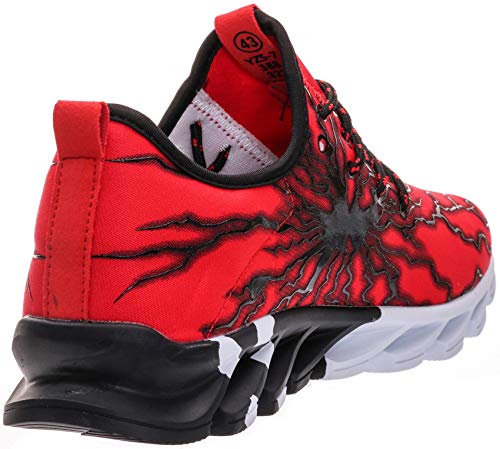 BRONAX Zapatos para Correr Hombre Zapatillas de Deportes Tenis Deportivas Running Calzado Trekking Sneakers Gimnasio Transpirables Casual Montaña Rojo 39