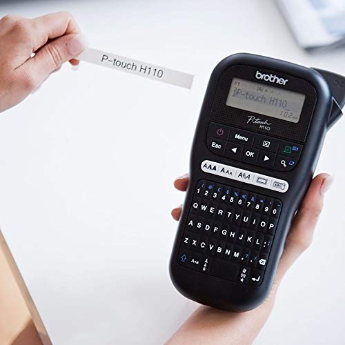 Brother PTH110 - Rotuladora electrónica de mano con diseño ergonómico para el hogar y la oficina, con teclado QWERTY