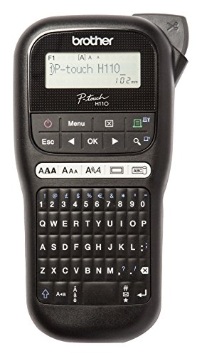 Brother PTH110 - Rotuladora electrónica de mano con diseño ergonómico para el hogar y la oficina, con teclado QWERTY