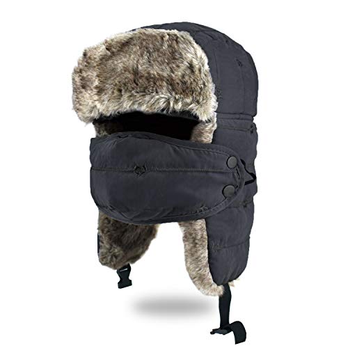 BROTOU Unisex Sombrero de Invierno, Trooper, Trapper, de Felpa Sombrero a Prueba de Viento Sombrero Caliente Gorro Antipolvo Sombrero de Esquí Ciclismo