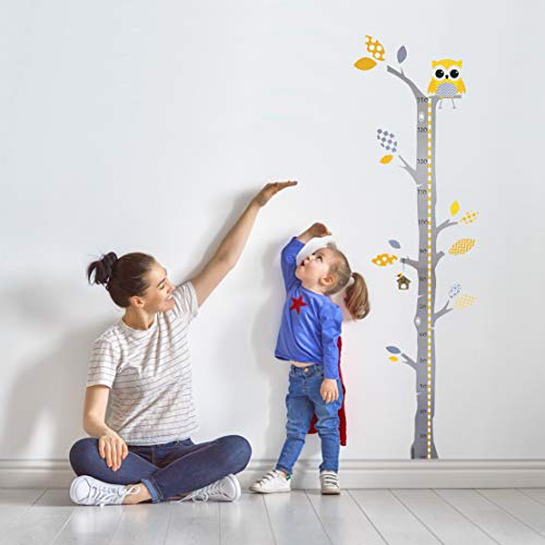 Brunoko vinilos infantiles para habitacion bebe - pegatina medidor de niños para pared - vinilo decorativo medidor infantil pared - vinilo para bebe de árbol Diseñado en España