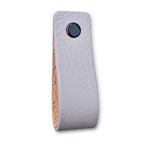 Brute Strength - Tirador de cuero - Gris claro - 6 piezas - 16,5 x 2,5 cm - incluye tres colores de tornillos por manija de cuero para los gabinetes de cocina - baño - gabinetes Brute Strength - Tirador de cuero - Gris claro - 6 piezas - 16,5 x 2,5 cm - incluye tres colores de tornillos por manija de cuero para los gabinetes de cocina - baño - gabinetes