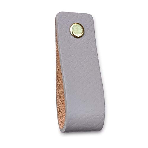 Brute Strength - Tirador de cuero - Gris claro - 6 piezas - 16,5 x 2,5 cm - incluye tres colores de tornillos por manija de cuero para los gabinetes de cocina - baño - gabinetes Brute Strength - Tirador de cuero - Gris claro - 6 piezas - 16,5 x 2,5 cm - incluye tres colores de tornillos por manija de cuero para los gabinetes de cocina - baño - gabinetes