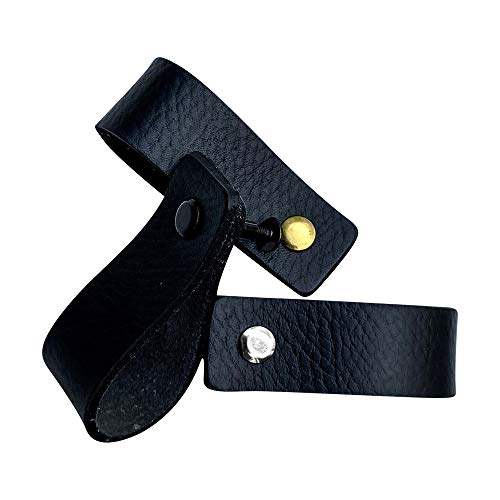 Brute Strength - Tirador de cuero - Negro - 12 piezas - 16,5 x 2,5 cm - incluye tres colores de tornillos por manija de cuero para los gabinetes de cocina - baño - gabinetes Brute Strength - Tirador de cuero - Negro - 12 piezas - 16,5 x 2,5 cm - incluye tres colores de tornillos por manija de cuero para los gabinetes de cocina - baño - gabinetes