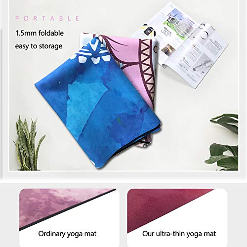 BRZSACR Estera de Yoga de Viaje Ultrafina de Gamuza, Suave, Antideslizante, Absorbente del Sudor, de 1/16 de Pulgada de Grosor, Estera de Yoga Plegable, Viene con Bolsa de Transporte BRZSACR Estera de Yoga de Viaje Ultrafina de Gamuza, Suave, Antideslizante, Absorbente del Sudor, de 1/16 de Pulgada de Grosor, Estera de Yoga Plegable, Viene con Bolsa de Transporte