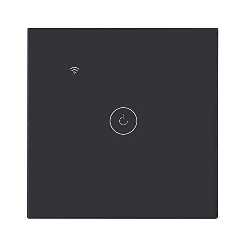 BSEED Alexa interruptor de luz inteligente con Bluetooth, 1 compartimento 1 vía, wifi, funciona con su Amazon Alexa y Google Home, interruptor táctil de cristal negro (requiere cable neutro) BSEED Alexa interruptor de luz inteligente con Bluetooth, 1 compartimento 1 vía, wifi, funciona con su Amazon Alexa y Google Home, interruptor táctil de cristal negro (requiere cable neutro)