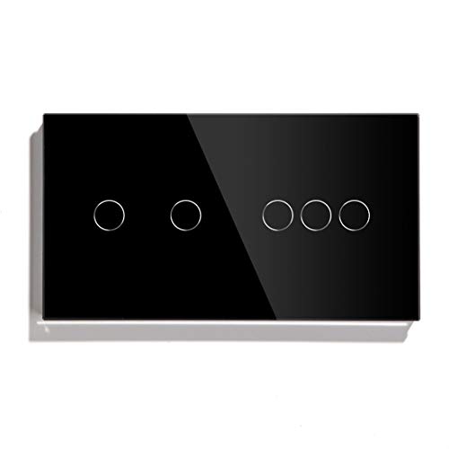 BSEED - Interruptor táctil WiFi doble de 1 vía (se necesita alimentación neutral) compatible con Alexa/Tuya/IFTT, panel de vidrio, del Reino Unido, compatible con interruptor de luz de pared Negro BSEED - Interruptor táctil WiFi doble de 1 vía (se necesita alimentación neutral) compatible con Alexa/Tuya/IFTT, panel de vidrio, del Reino Unido, compatible con interruptor de luz de pared Negro