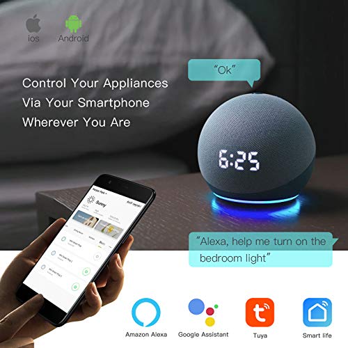 BSEED Interruptor wifi de pared Negro,Interruptor inteligente de pantalla táctil de cristal 1 Gang 1 Way compatible con Tuya,Amazon Alexa, Google Home, iOS Android App