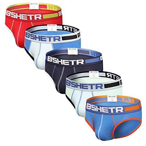 BSHETR Calzoncillos Slip de Algodón Transpirable Ropa Interior para Hombre Elástica (Multi, M) BSHETR Calzoncillos Slip de Algodón Transpirable Ropa Interior para Hombre Elástica (Multi, M)