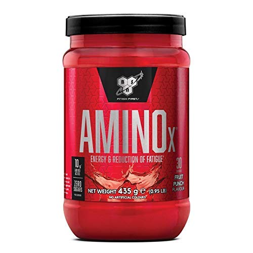 BSN Nutrition Amino X, Suplementos Deportivos BCAA Polvo con Aminoacidos Esenciales y Vitamina D, Aminoacidos BCAA para Musculacion, Ponche de Frutas, 30 Porciones, 435g