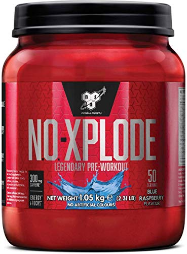 BSN Nutrition N.O.-Xplode, Suplementos Deportivos Pre Workout en Polvo con Creatina Monohidrato, Cafeina, Beta Alanina, Vitamina D y Vitamina B Complex, Frambuesa Azul, 50 Porciones, 1 kg BSN Nutrition N.O.-Xplode, Suplementos Deportivos Pre Workout en Polvo con Creatina Monohidrato, Cafeina, Beta Alanina, Vitamina D y Vitamina B Complex, Frambuesa Azul, 50 Porciones, 1 kg