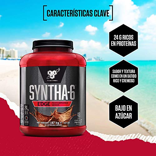 BSN Nutrition Syntha 6 Edge Whey Protein Isolate, Proteinas para Masa Muscular, Suplementos Deportivos en Polvo con Proteinas Whey, Batido de Chocolate, 48 Porciones, 1.87kg BSN Nutrition Syntha 6 Edge Whey Protein Isolate, Proteinas para Masa Muscular, Suplementos Deportivos en Polvo con Proteinas Whey, Batido de Chocolate, 48 Porciones, 1.87kg