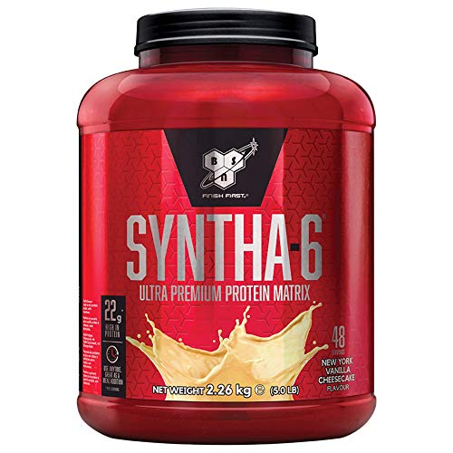 BSN Syntha 6 Ultra-Premium Proteínas en Polvo para Aumentar Masa Muscular y Recuperación, Tarta de Queso de Vainilla, 48 Porciones, 2.26 kg