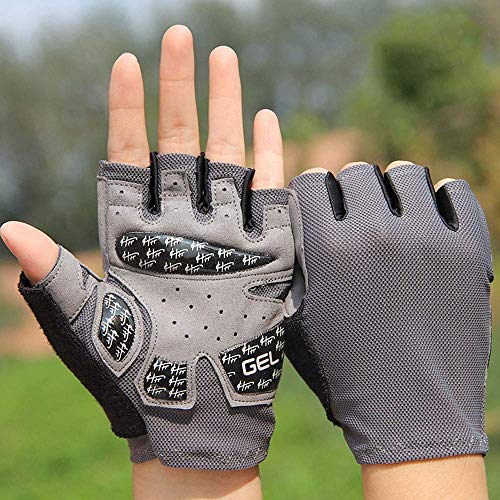 BUDBYU Guantes de Ciclismo, Fitness Mitón de Medio Dedo Mujer Hombre Deportes Equipo de Yoga Entrenamiento Giro Bicicleta Horizontal Bar Barbell Medio Antideslizante Transpirable