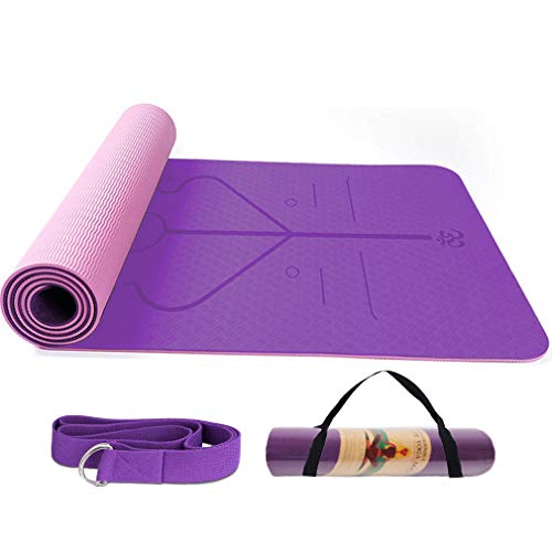 BUDDYGO Esterilla Yoga Antideslizante Colchonetas de Yoga Esterilla Pilates Esterilla Deporte Profesional para Fitness Pilates y Yoga - con Correa de Hombro 183cm x 61cm