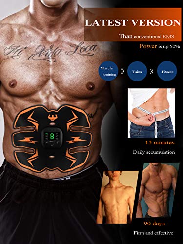 BuFan Electroestimulador Muscular Abdominales, 6 Modos y 10 Niveles de Intensidad EMS Estimulador Muscular con 20 PCS Reemplazo Gel Pad para Abdomen/Cintura/Pierna/Brazo BuFan Electroestimulador Muscular Abdominales, 6 Modos y 10 Niveles de Intensidad EMS Estimulador Muscular con 20 PCS Reemplazo Gel Pad para Abdomen/Cintura/Pierna/Brazo