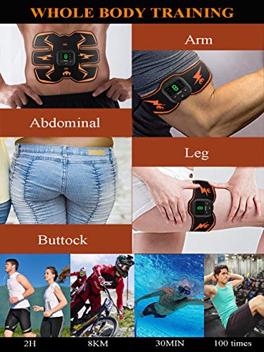 BuFan Electroestimulador Muscular Abdominales, 6 Modos y 10 Niveles de Intensidad EMS Estimulador Muscular con 20 PCS Reemplazo Gel Pad para Abdomen/Cintura/Pierna/Brazo BuFan Electroestimulador Muscular Abdominales, 6 Modos y 10 Niveles de Intensidad EMS Estimulador Muscular con 20 PCS Reemplazo Gel Pad para Abdomen/Cintura/Pierna/Brazo
