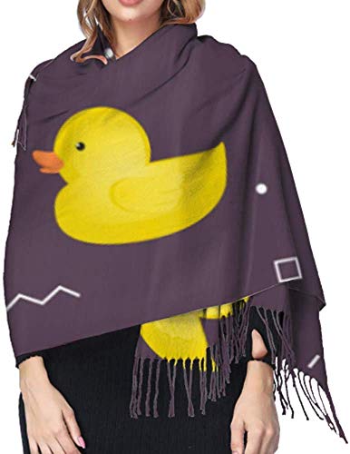 Bufanda de cachemira para mujer, patrón sin costuras, color amarillo, de goma, para natación, de cachemira, ligera, suave, de 196 x 68 cm, de cachemira, extra cálida