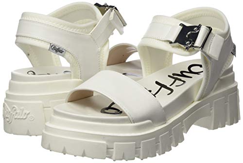 Buffalo Jojo, Sandalias con Plataforma Mujer, Blanco 001, 40 EU