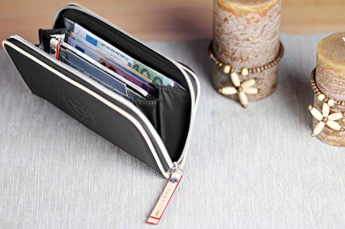 Bugatti Lido Cartera Mujer con Seguridad RFID, Monedero y Cremallera - Negro Bugatti Lido Cartera Mujer con Seguridad RFID, Monedero y Cremallera - Negro