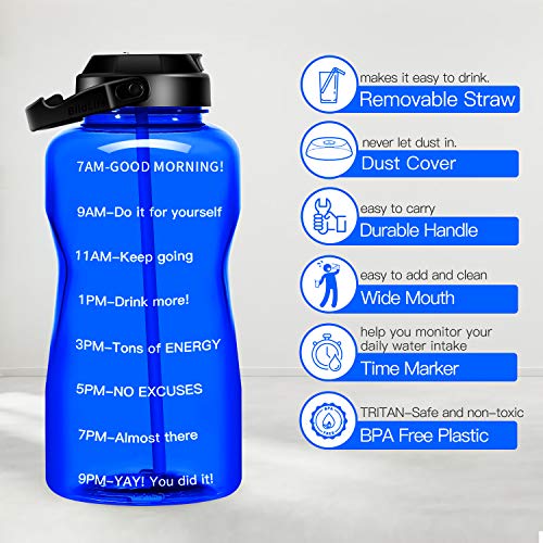 BuildLife Botella de agua motivacional de 2 L, sin BPA, con pajita y soporte para teléfono, recordatorio para beber más diario/a prueba de fugas, reutilizable, gran capacidad (azul, 2 litros) BuildLife Botella de agua motivacional de 2 L, sin BPA, con pajita y soporte para teléfono, recordatorio para beber más diario/a prueba de fugas, reutilizable, gran capacidad (azul, 2 litros)