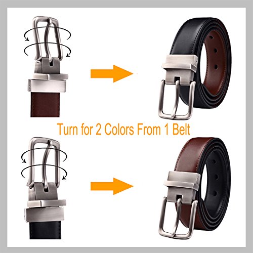 BULLIANT Cinturón Hombre, Cinturón Reversible de Cuero 31mm,Un Revés para 2 Colores,Tamaño Ajuste BULLIANT Cinturón Hombre, Cinturón Reversible de Cuero 31mm,Un Revés para 2 Colores,Tamaño Ajuste
