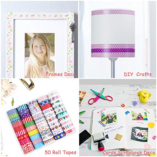 Buluri 50 Rollos de Cinta Adhesiava Washi Cinta Adhesiva Decorativa para Scrapbooking DIY Manualidades Buluri 50 Rollos de Cinta Adhesiava Washi Cinta Adhesiva Decorativa para Scrapbooking DIY Manualidades