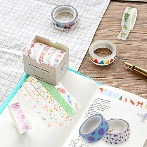 Buluri 50 Rollos de Cinta Adhesiava Washi Cinta Adhesiva Decorativa para Scrapbooking DIY Manualidades Buluri 50 Rollos de Cinta Adhesiava Washi Cinta Adhesiva Decorativa para Scrapbooking DIY Manualidades
