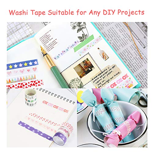 Buluri 50 Rollos de Cinta Adhesiava Washi Cinta Adhesiva Decorativa para Scrapbooking DIY Manualidades Buluri 50 Rollos de Cinta Adhesiava Washi Cinta Adhesiva Decorativa para Scrapbooking DIY Manualidades