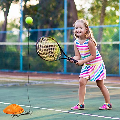 Buluri Entrenador de Tenis con Cuerda Elástica de Goma Entrenador de Pelota de Tenis autopráctica de Tenis Práctica Entrenamiento para Principiantes (Naranja)