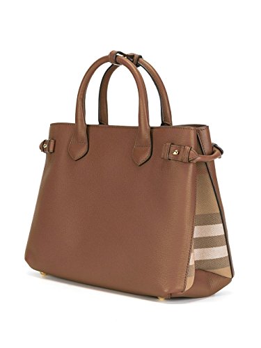 BURBERRY Mujer 402369521600 Bolso de mano de piel marrón, color Marrón, talla Marke Größe UNI